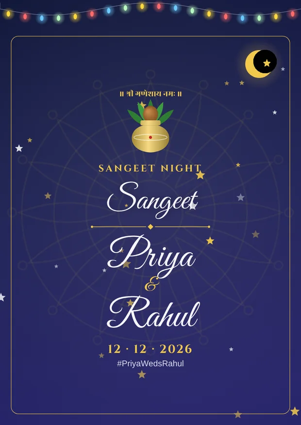Sangeet invite design