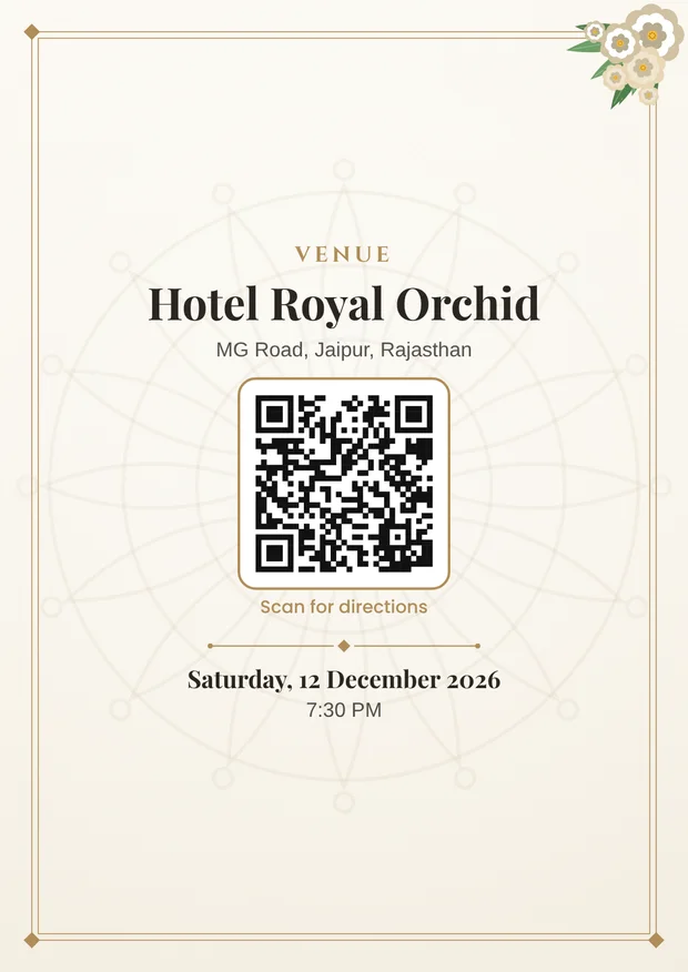 Venue page with map QR